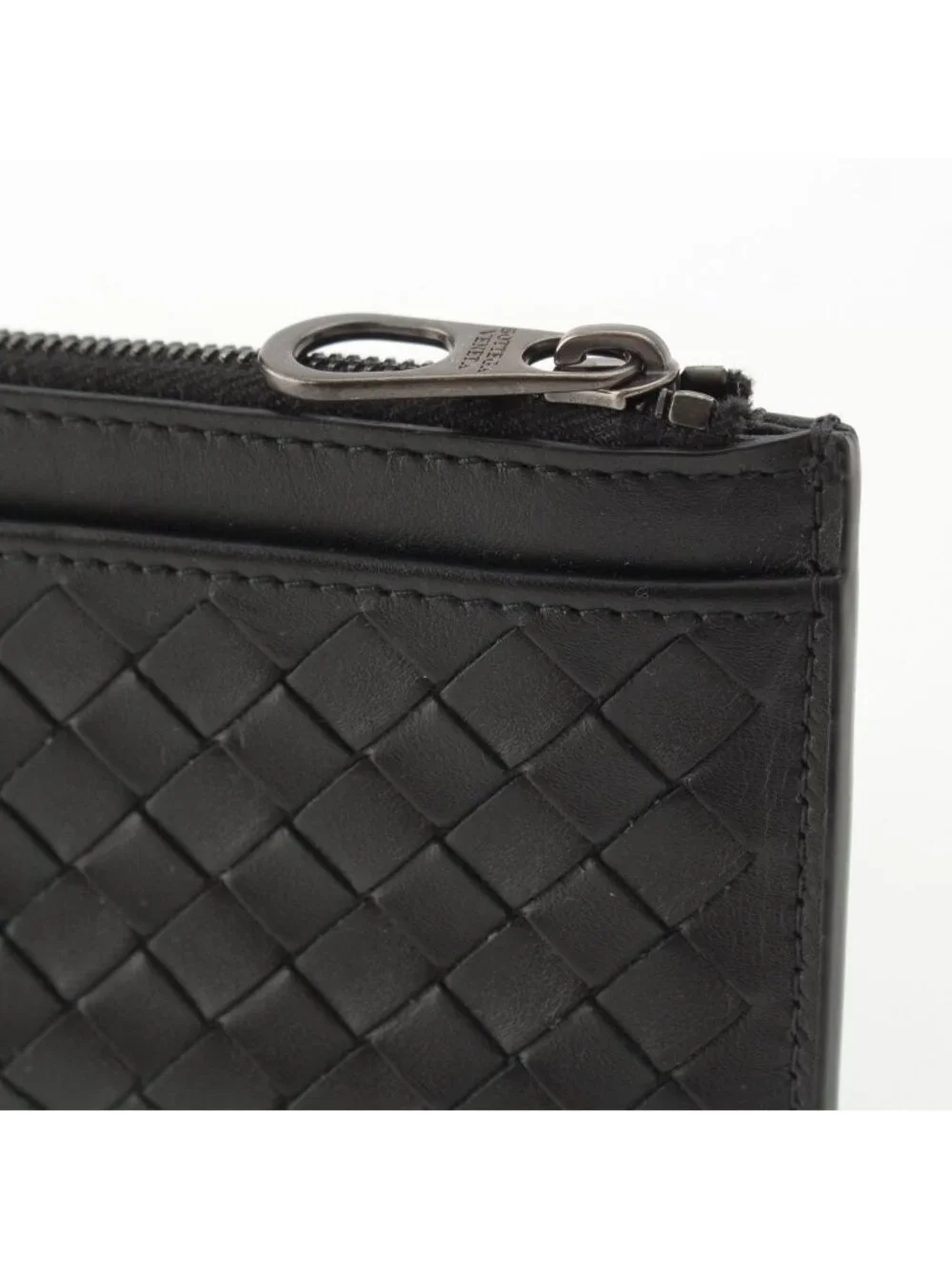 Bottega Veneta Leather Intrecciato Fragment Case Card Black